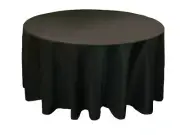 8 Black Round 120" Inch Polyester Tablecloths 5' ft feet Table Cover Quality USA
