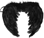 Baluue Wings Devil Cosplay Costume Feathered Dress Up Accessories for Christmas Halloween Elegant Stage Performance Wings for Adults Durable Versatile Black