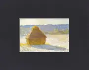 8X10" Matted Print Art Picture Claude Monet: Haystack in Winter