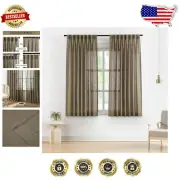 Eco-Friendly Brown Pinch Pleated Curtains - Light Filtering & Privacy Enhancer