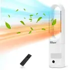 Oscillating All Season Bladeless Fan, 1400W Space Heater & 40W Cooler Fan Com...