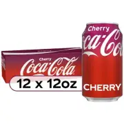 Cherry Coca-Cola 12 Pack 12oz Cans Coke Soda Refreshing Beverage New Sealed