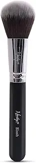 Nanshy Rounded Blush Brush - Bronzer Brush & Contour Brush for Powder & Cream Face Makeup Application & Blending - Fluffy Blusher Brush - Vegan & Cruelty-Free - Black