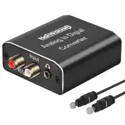 Analog to Digital Audio Converter, RCA R/L or 3.5mm Jack AUX to Digital Coaxi...