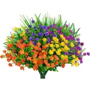 Bundles Artificial Flowers for Outdoor UV Resistant Fake Plants, 20 Mix Colors