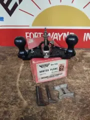 VINTAGE NOS MILLER FALLS ROUTER PLANE No. 67 with 3 BLADES & FENCE Original Box