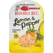 Bumble Bee Lemon & Pepper Seasoned Tuna Wild Caught 2.5 Oz Pouch (Pack of 5)
