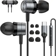 USB C Headphones with Microphone Wired Headphones USB C Stereo Noise Reduction T