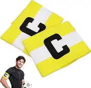 LIOOBO Soccer Captain Armbands: 2 Pack Captain C Arm Band, Football Elastic Captain Armband, Adjustable Captains Bands