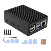 for Raspberry Pi 4 Aluminum Case, Heavy Duty Passive Pi4 Heavy-duty Case-Black