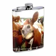 Funny Face Animals D11 Flask 8oz Stainless Steel Hip Drinking Whiskey