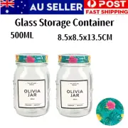 12PCS 500ML Glass Preserving Jars Food Storage Container Kitchen Jam Jelly Spice