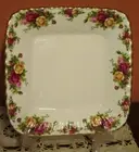 Rare Royal Albert Old Country Roses Square Serving Tray Plate