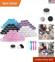 Travel-Friendly 3g Empty Cosmetic Jars - 100 Multi-Color Containers & Spatulas