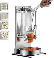 Commercial Chopper with 4 Replacement Blades, Stainless Steel French Fry Cutter, Food Chopper, for Dicing, Shredding, Slicing&Slitting, Cube Cutter, French Fries Chips Slicer, Easy to Clean