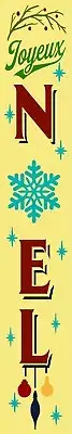 REUSABLE STENCIL 10494 KR 8"x48" Joyeux Noel Winter Snow Flake Porch Leaner