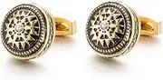 [Longcreek] Celtic Knot Cufflinks for Men, Round Cross Cufflinks, Rhinestone Crystal Flower Cuff Links, Viking Celtic Filigree Shirt Tuxedo Cufflinks, Punk Cufflinks French Cufflinks, Wedding Cufflinks Gifts