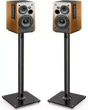 Black Surround Sound Speaker Stands Up to 22lbs - Compatible with Klipsch & More