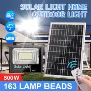 500W LED Solar Floodlight Panel Street Lights Outdoor Yard Waterproof W/ Remote