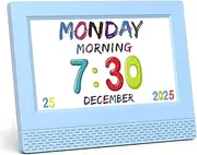 Allivoox Kids Alarm Clock Colorful, 7 inch LED Display, Eye-Caring Digital Alarm Clock for Girls Boys Bedroom Decor, Children's Sleep Trainer, 17 Alarm Settings, Easy to Use, Kids Birthday Gift