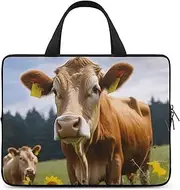 Laptop Case Sleeve Shockproof Computer Carrying Bag Animal Brown Cow Laptop Bag Tote Lightweight Notebook Case Cover Traveling Briefcase Handle Bags for Travel Business 17inch