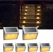 Solar Lights for Fence Posts Steps Decks Pathway Yard Stairs, Outdoor LED Lighting, Rainproof, 6 Pack