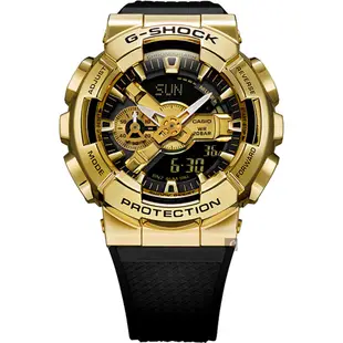 CASIO 卡西歐 G-SHOCK 重金屬工業風雙顯錶 送禮推薦-黑金 GM-110G-1A9