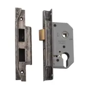 6158 Mortice Lock Euro Rebated Rumbled Nickel CTC47.5mm Backset 46mm