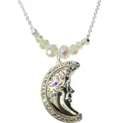 KIRKS FOLLY VENUS SEAVIEW METALLIC MOON SHADOW NECKLACE SILVER TONE