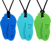 Silicone Dinosour's Sensory Chew Necklaces for Boys and Girls - 3 Pack