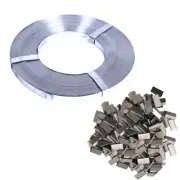 1 Roll/250M Heavy Duty Metal Strap+150 Clip for Strapping Pallet Timber Brick
