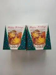 Canadian Mist Rocks Glasses 1997 Happy Holidays Whiskey On Rocks Set Of 4 NIB