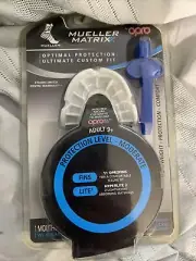Mueller Matrix Adult 9+ Mouth Guard By Opro Blue Moderate Protection New