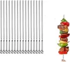 (24Pcs) Metal Skewers for Grilling,Kabob Skewers,Flat BBQ Barbecue Skewer,Grilli