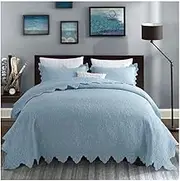 3 Pieces Quilt Set Full/Queen King Size Quilted Coverlet with 2 Pillow Shams, Lightweight Luxurious Cotton Bedspread Coverlet for All Season (Color : A, Size : King 250x270cm-98x106)