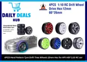 4PCS Hard Pattern Tyre Drift Tires Wheels 12mm Hex for HPI HSP 1:10 RC Car