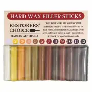 HARD WAX FILLER STICKS FOR SMALL REPAIRS 12 PACK RESTORERS CHOICE