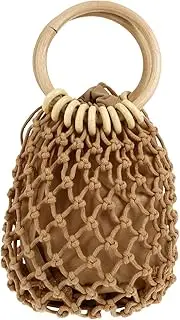 [Healeved] Cotton Rope Bag Woven Small Pouch for Women Fashion Drawstring Clutch Beach Handbag Casual Daily Use