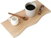 Enkrio Wood Serving Tray Decorative Tray Wood Trays Wooden Breakfast Tray Kitchen Serving Tray Wave Shape Cheese Board for Bread Meat Vegetables Wooden Tray for Home Bathroom Coffee Table Decor