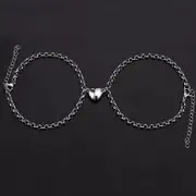 Couples Magnetic Heart Charm Bracelets
