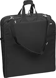 [Wally Bags] 45" Premium Extra Wide Garment Bag with Shoulder Strap and Two Large Pockets, Perfect for Big & Tall