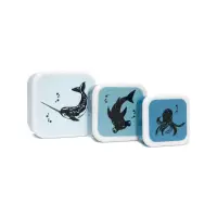 在飛比找momo購物網優惠-【Petit Monkey】零食盒3入組-單寧藍黑白動物(零