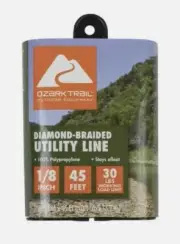 OZARK TRAIL DIAMOND BRAIDED UTILITY LINE 1/8 45 FEET 30 lb Limit Orange NEW