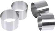 PAMINGONO DIY Mousse Cake Mold Round Stainless Steel Baking Ring Molds 4 Pcs Set