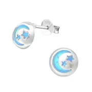 Sterling Silver Night Sky Opal Stud Earrings