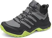 [Grand Attack] Men's Mid Waterproof Hiking Boots Lightweight Approach Trekking Comfortable Backpacking Non Slip Work Shoes Outdoor Camping Travel Cross Trainer Sneakers