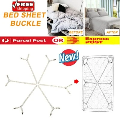 Elastic Straps Clips Crisscross Bed Sheet Grippers Suspender Mattress FastenerUL