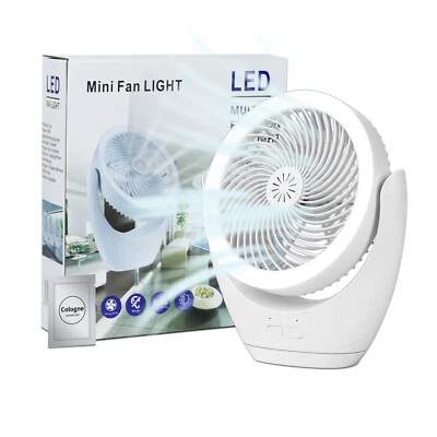 10-Inch 5-Speed USB Desktop Fan with 360°Ambient Light, Portable Use in Camping
