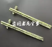 2 Pair Natural Chinese Jade Stone Polished Chopsticks Rests Healty Food Eating