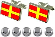 [Select Gifts] Shirt Dress Studs Messina City Italy Flag Cufflinks